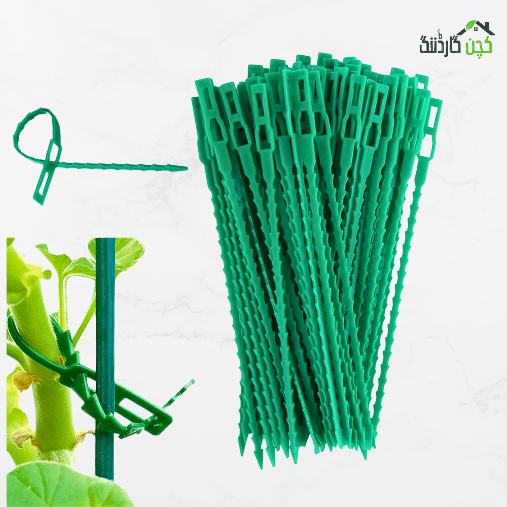 Plant Support Plastic Tie – Buy Durable Plant Ties Online | Essential for Your Garden | kitchengardening.pk (100 pcs)