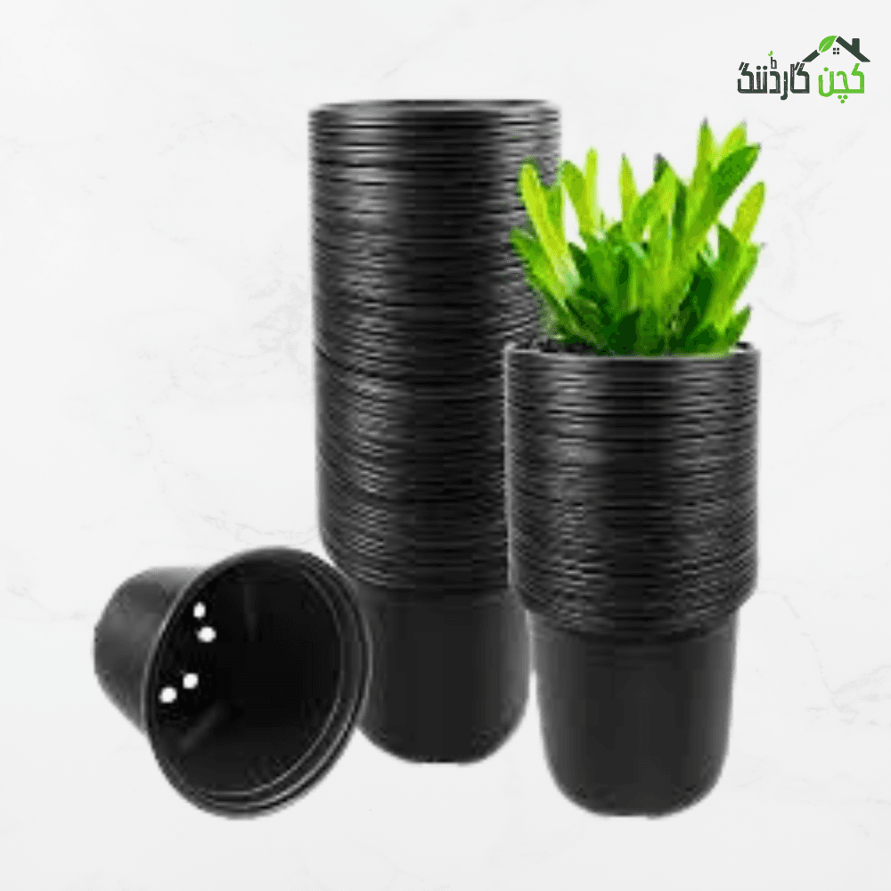 Black Plastic Pots in Pakistan – Buy Flexible Pots for Seedlings Online | Perfect for Your Garden | kitchengardening.pk (Set of 12)